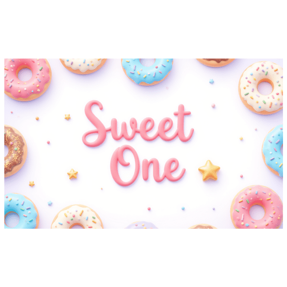 Colorful Doughnut First Birthday Banner Sweet One Party Backdrop for Kids Birthday Celebration Baby Shower Event Decoration