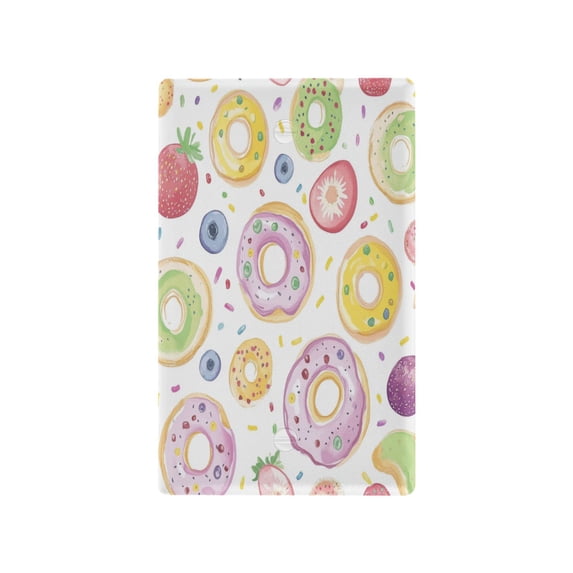 Colorful Doughnuts Pattern Light Switch Cover Switch Plate Outlet Cover Plug Cover for Electrical Outlet