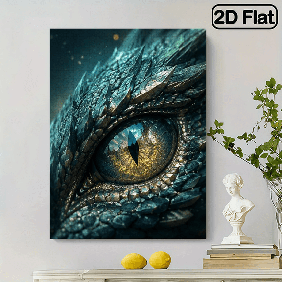 Colorful Dragon Eye 2D Puzzle, 500pc Jigsaw, 20.4x15 inch, Abstract Fantasy Illustration, Challenging Brain Game, Perfect Gift for Mythical Creature Fans
