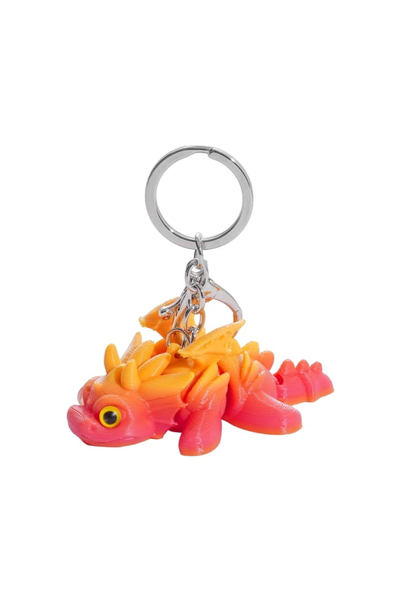 Colorful Dragon Keychain for Kids and Adults, Cute 3D Cartoon Animal Key Ring, Soft PVC Rainbow Fantasy Creature Bag Charm