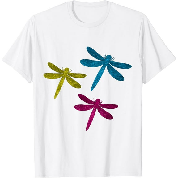 Colorful Dragonflies | Dragonfly Insect Entomology T-Shirt100% pure cotton white short-sleeved T-shirts for men and women
