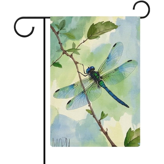 Colorful Dragonfly Garden Flag 12 x 18 Inch Double Sided Outdoor Burlap Yard Decoration