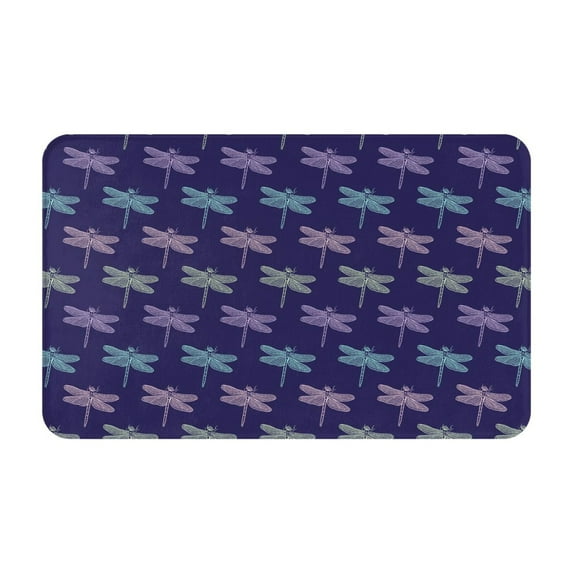 Colorful Dragonfly Textured Front Door Mat, Indoor Mats for Bedroom Bathroom Kitchen, Floor Mat Non-Slip, Soft Carpet Floor Cover Machine Washable Entryway Mat - 20x31.5in