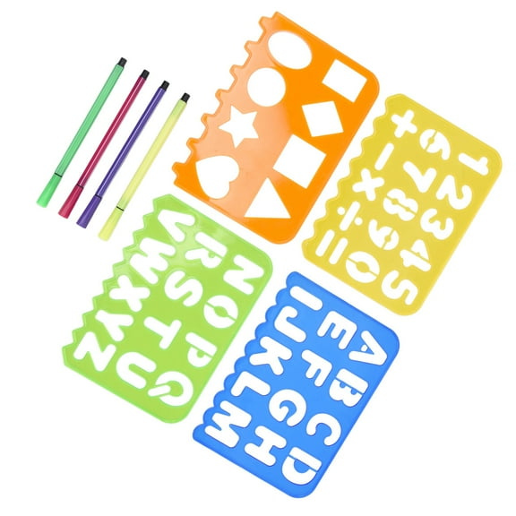 Colorful Drawing Template, Educational Tool Geometrical Shape Children Drawing Stencil For Home School For Boys Girls