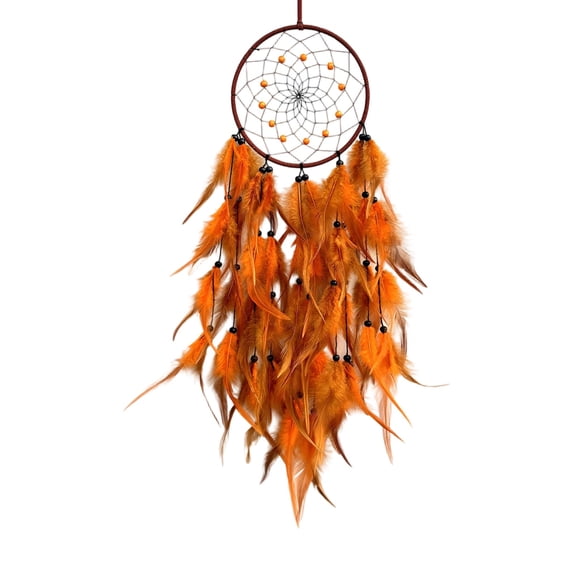 Colorful Dream Catchers for Bedroom Home Wall Hanging Decoration, Dream Catchers Decor Ornament Craft for Room Decor, Boho Wall Hanging for Living Room and Dorm, Gift (Orange)
