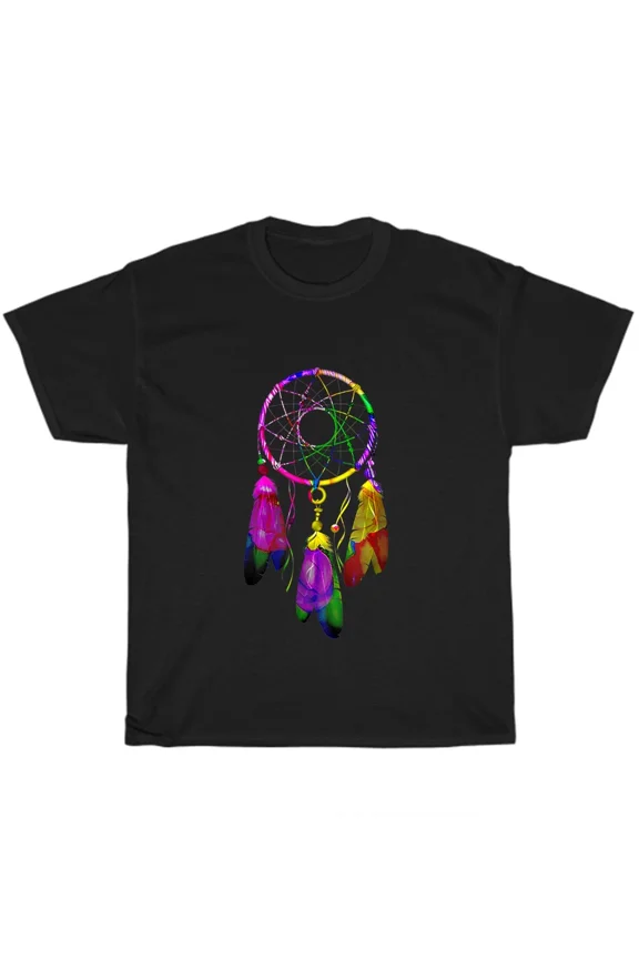 Colorful Dreamcatcher Feathers Tribal Artistic Native Style Design Unisex T-Shirt, up to size 5XL