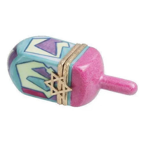 Colorful Dreidel for Holiday Cheer Limoges Box Porcelain Figurine