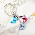 thumbnail image 1 of Colorful Dripping Butterfly Keychain Alloy Pendant Fashion Keyring for Women Girls, 1 of 1