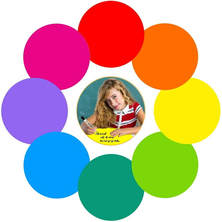 Colorful Dry Erase Dots Circles Whiteboard Marker Removable Vinyl Stickers  Spots Wall Decals for School Classroom Teachers Students Table & Desk (8  Pack) 