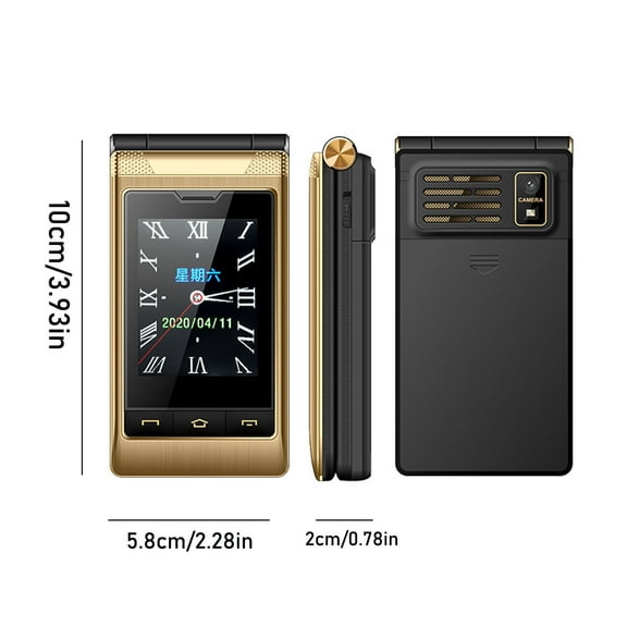 Colorful Dual Screen Flip Phone, 3.0 Inch Display, 5900Mah Battery, Dual Sim, Fm Radio Flashlight, Unlocked For Seniors, Compact Classic Design, Long Standby Time