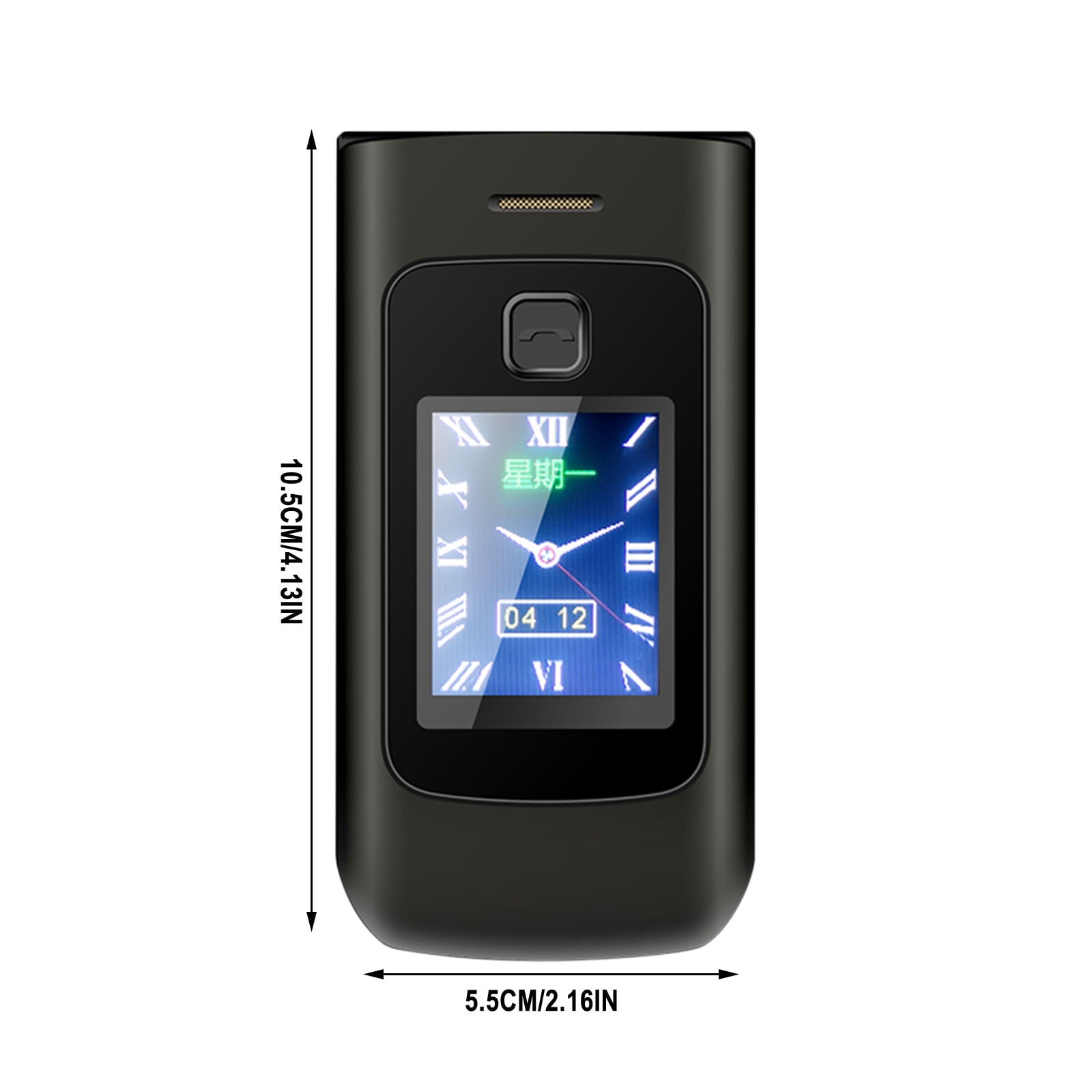 Colorful Dual Screen Flip Phone With External Display, 4800Mah Battery, Dual Sim, Flashlight Fm Radio, Sos Emergency Call, Unlocked For Seniors, Compact Design