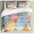 thumbnail image 1 of Colorful Duvet Cover Set King Size, Abstract Mosaic Style Blots Spots Dots Watercolor Artistic Circular Illustration, Decorative 3 Piece Bedding Set with 2 Pillow Shams, Multicolor, by Ambesonne, 1 of 3