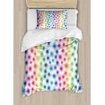 thumbnail image 1 of Colorful Duvet Cover Set Twin Size, Funky Geometrical Retro Style Spirals Circles Twirled Lines Dots Spots Pattern, Decorative 2 Piece Bedding Set with 1 Pillow Sham, Multicolor, by Ambesonne, 1 of 3
