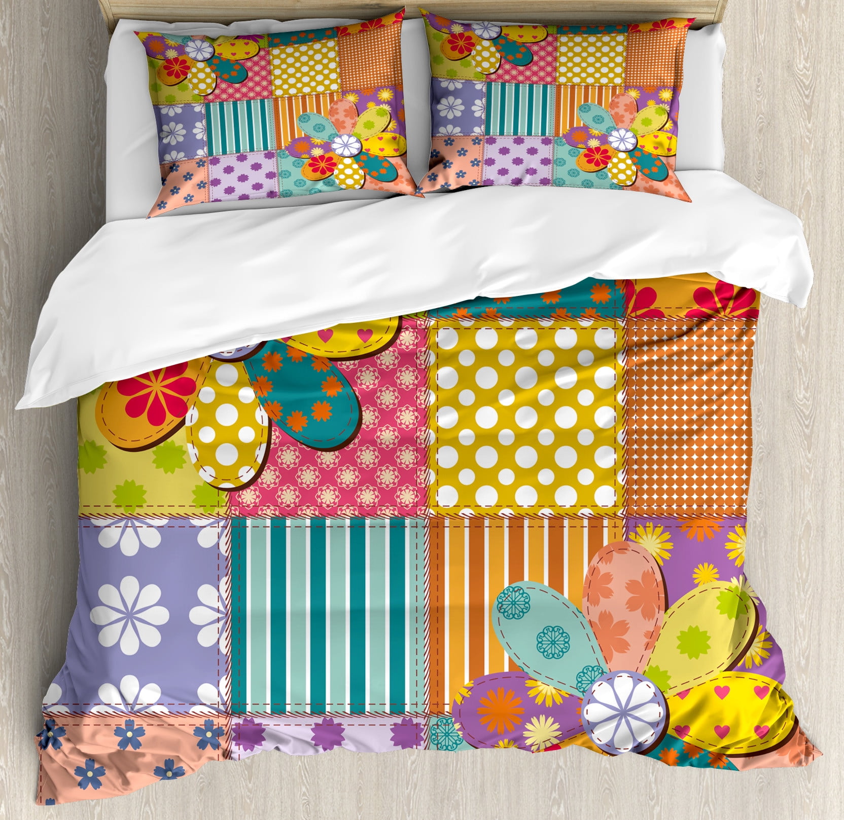 Duvet cover with 4 pillow clearance cases