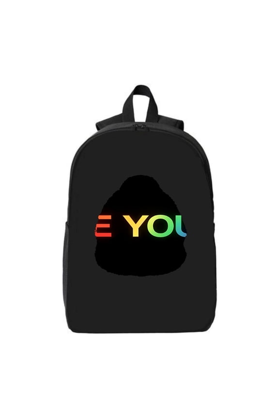 Colorful E YOL Graphic Black Laptop Backpack - Fits 15 " Laptop & iPad Stylish Travel Bag with Bold Rainbow Design