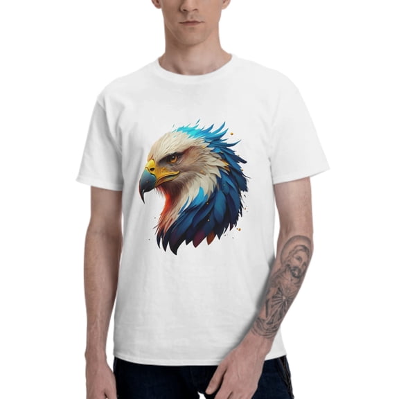 Colorful Eagle Men's T-Shirt Cotton 100% Summer Tops Fashion Casual Colorful Eagle Short Sleeves for Men Women Round Collar Top Tees