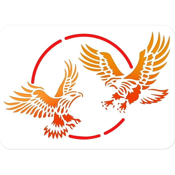 Colorful Eagle Painting Stencil 11.69x8.27 Inch Reusable DIY Art and Craft Stencils Hollow Out Drawing Painting Template for Painting on Wood Fabric Paper Walls Canvas Furniture