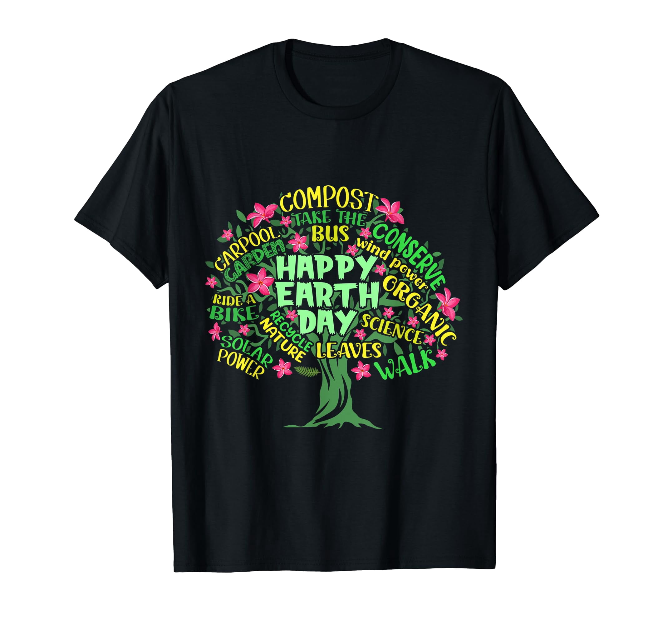 Colorful Earth Day Tree Drawing Illustration T-Shirt for Eco-Friendly ...