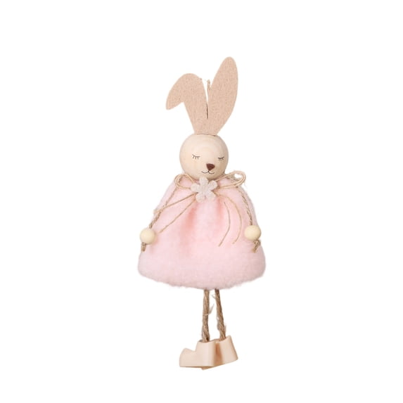 Colorful Easter Bunny Figurines - Set of 4 Hanging Ornaments for Easter Table Decor, Spring Tea Party & Baby Shower Centerpiece, Cute Plush Rabbit Decorations