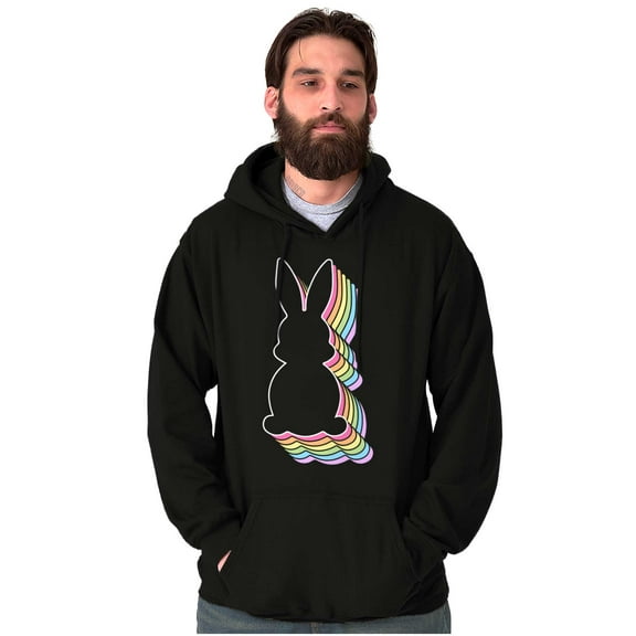 Colorful Easter Bunny Gradient Unisex Plus Fleece Graphic Hoodie Brisco Brands 2X