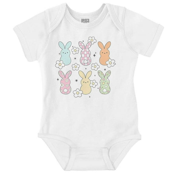 Colorful Easter Bunny Patterns Bodysuit Jumper Girls Infant Baby Brisco Brands NB