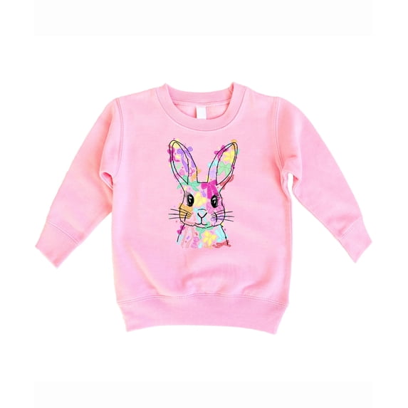 Colorful Easter Bunny Sweatshirt for Girls Colorful Spring Coquette Bows Pullover for Kids Pink Sweatshirt 3T