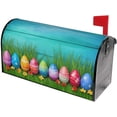 thumbnail image 1 of Colorful Easter Egg Cute Bunny Rabbit Wood Mailbox Covers Magnetic Post Box Cover Wraps Standard Size 21x18 in Inches for Garden Yard Decor, 1 of 6