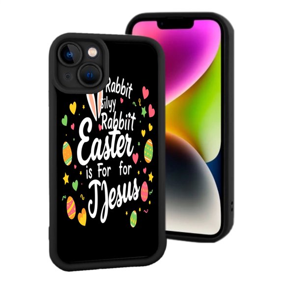 Colorful Easter Eggs & Hearts Design iPhone 15 Case - Lightweight Yellowing Resistant Festive ' Easter Is for ' Text