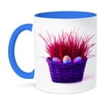 thumbnail image 1 of 3dRose, Colorful Easter Eggs in a Basket    , 15oz Two-Tone Blue Mug, 1 of 7