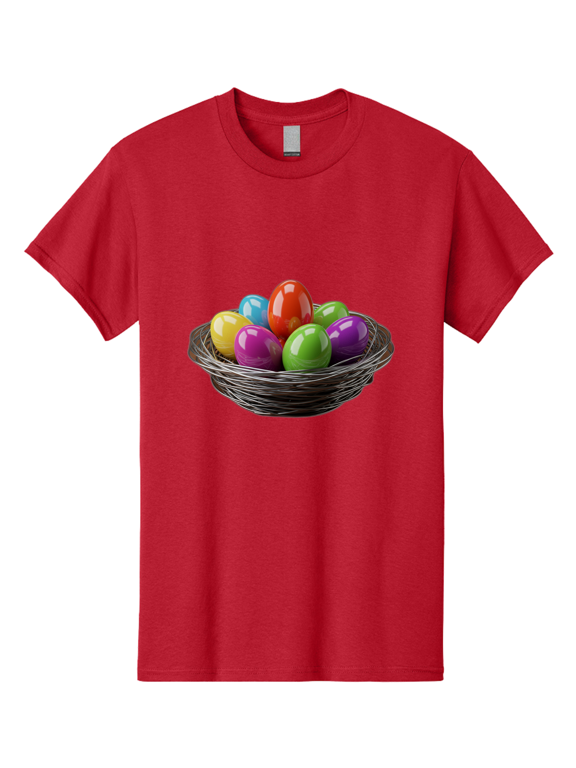 Colorful-Easter-Eggs Mens Graphic Tee, 100% Cotton, Casual Summer Wear-BAA388