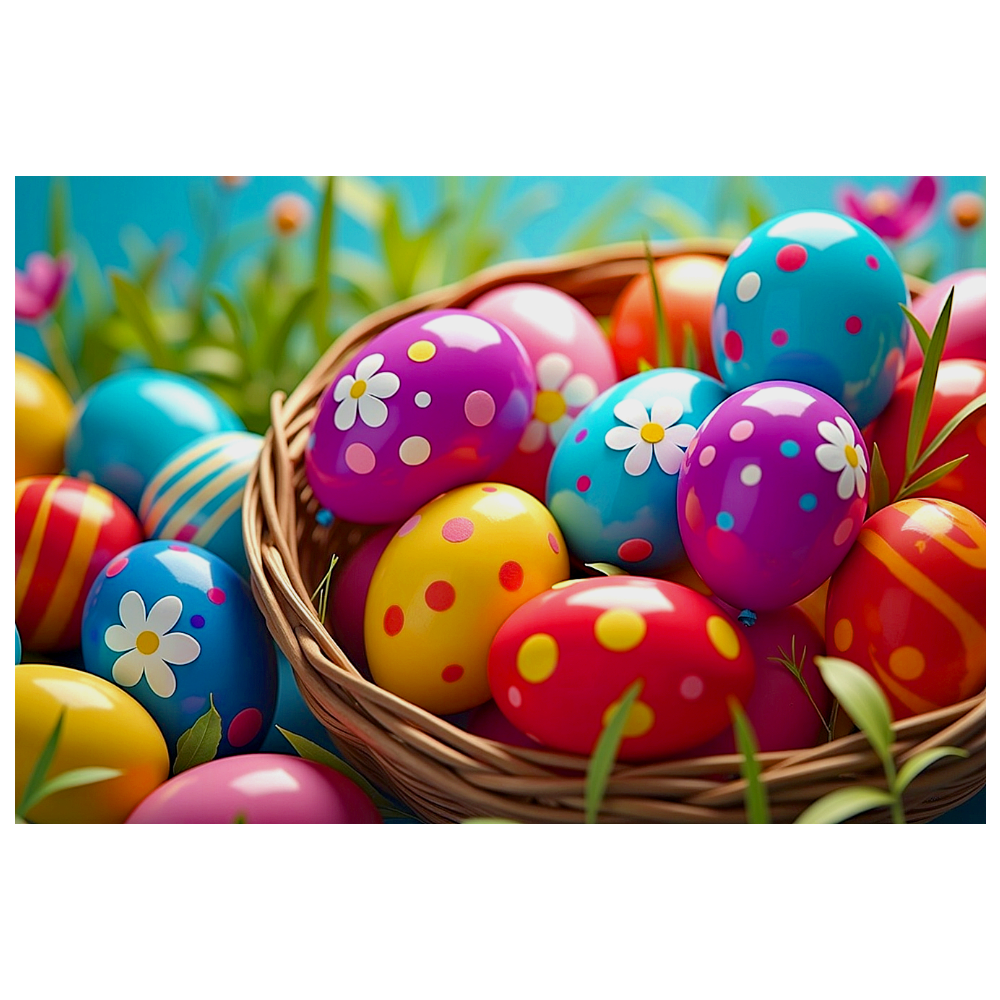 7x5ft Easter Backdrop - Bunny Rabbit Egg Hunt Photography Background For Spring Parties