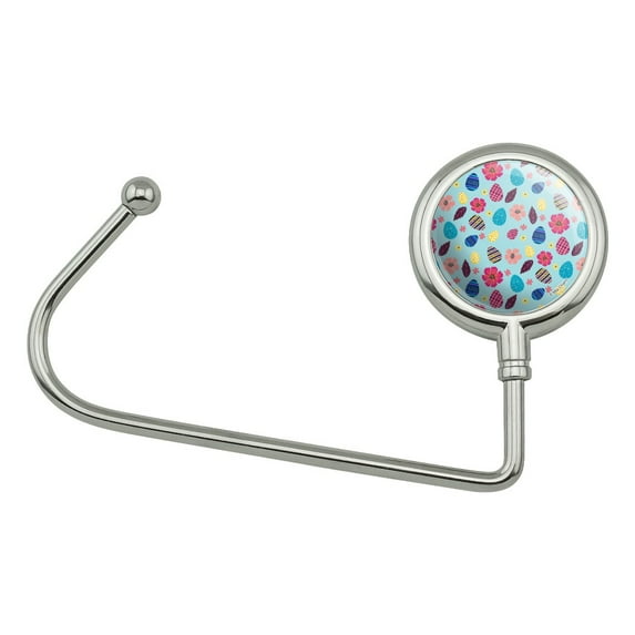 Colorful Easter Eggs and Flowers Purse Bag Hanger Holder Hook