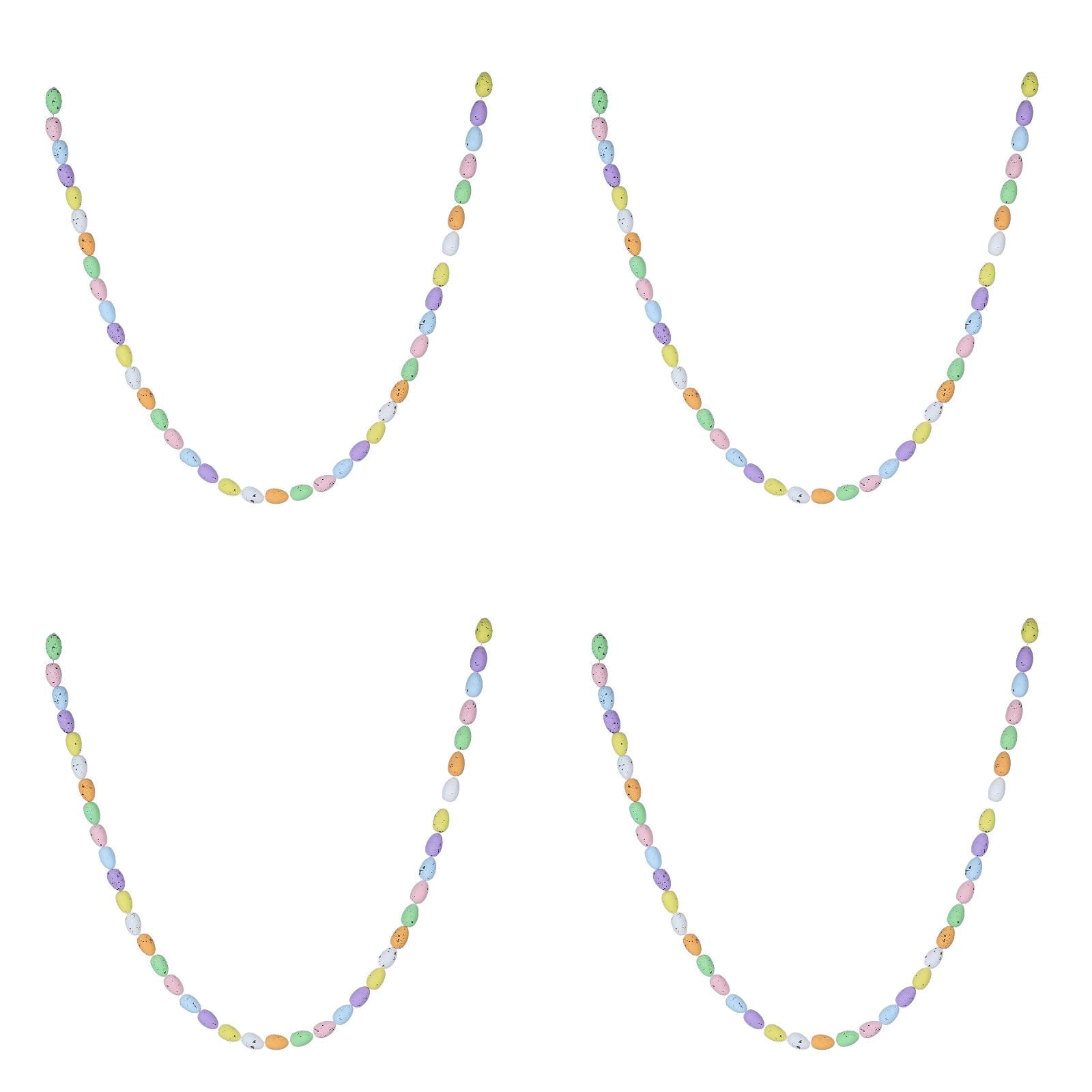 Colorful Easter Foam Egg Hanging Garland, 3.9ft Spring Party Decorative Banner for Home Wall Mantle Window, Classroom Wedding and Birthday Party Favors Supplies (4 Pcs)
