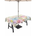 thumbnail image 1 of Colorful Easter Outdoor Tablecloth - 60x84 Inch Rectangle Dining Table Cover, Easter Eggs Botanical Spring Floral Waterproof Outdoor Table Cloth with Umbrella Hole & Zipper for Picnic/Patio/Party, 1 of 7