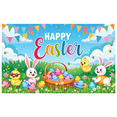 thumbnail image 1 of Colorful Easter Themed Banner with Bunny Chick and Egg Elements Happy Easter Party Decorations Backdrop for Easter Celebrations Photography Props Family Gatherings, 1 of 7