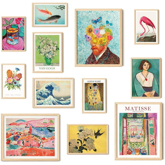 Colorful Eclectic Decor - Eclectic Wall Art Posters, Funky Gallery Wall Art Prints for Home Bedroom, Maximalist Decorations Famous Artist Painting Pictures (UNFRAMED)