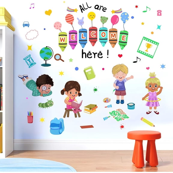 Colorful Educational Wall Stickers for Kids: Peel and Stick Wall Decals for Classroom Nursery Baby Bedroom - Ages 1-12 Years Wall Decor