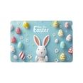 thumbnail image 1 of Colorful Egg Bunny Flower Easter Doormat, Home Decor Rug Door Mat Floor Mat for Indoor Outdoor (16x24 in), 1 of 6