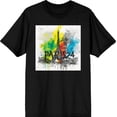 thumbnail image 1 of Colorful Eiffel Tower Adult Black Crew Neck Short Sleeve Tee-Small, 1 of 4