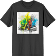 thumbnail image 1 of Colorful Eiffel Tower Adult Charcoal Crew Neck Short Sleeve Tee-Medium, 1 of 4