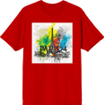 thumbnail image 1 of Colorful Eiffel Tower Adult Red Crew Neck Short Sleeve Tee-XL, 1 of 4