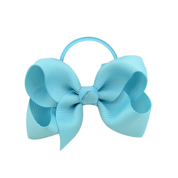 Colorful Elastic Hair Bows - Ponytail Holders for Baby Girls, Teens & Toddlers. 16 Colors, +Grograin, Comfortable Fit