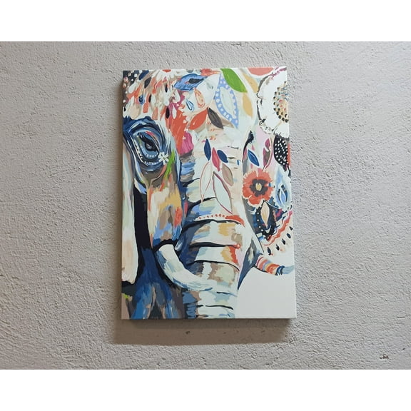 Colorful Elephant Artwork, Contemporary Canvas Poster, Modern Canvas Poster, Elephant Painting Print, Elephant Canvas Gift, Canvas Wall Decor - Rolled Canvas