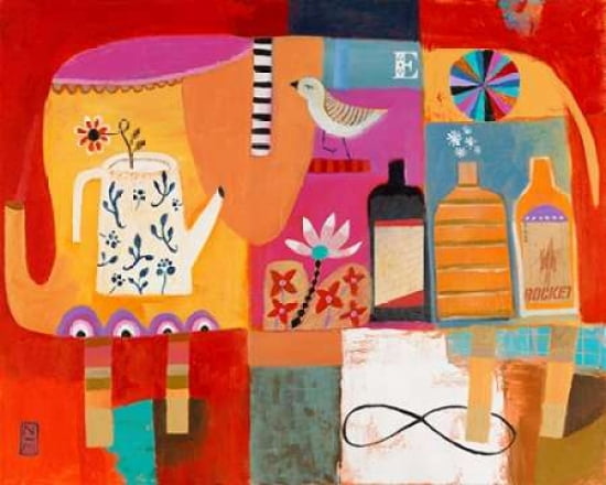 Colorful Elephant Canvas Art - Nathaniel Mather (24 x 30)