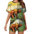 thumbnail image 1 of Colorful Elephant Flower 2 Pack Women’s Pajama Set Print Sleepwear And Shorts Y2k Loungewear Sets S-5XL, 1 of 7