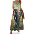 thumbnail image 1 of Colorful Elephant Flower Design Sleeveless Dress Woman Fashion Long Dresses Women's Summer Suit Dress 2025, 1 of 7