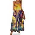 thumbnail image 1 of Colorful Elephant Flower Fine Art Sleeveless Dress Summer Dress Woman 2025, 1 of 7