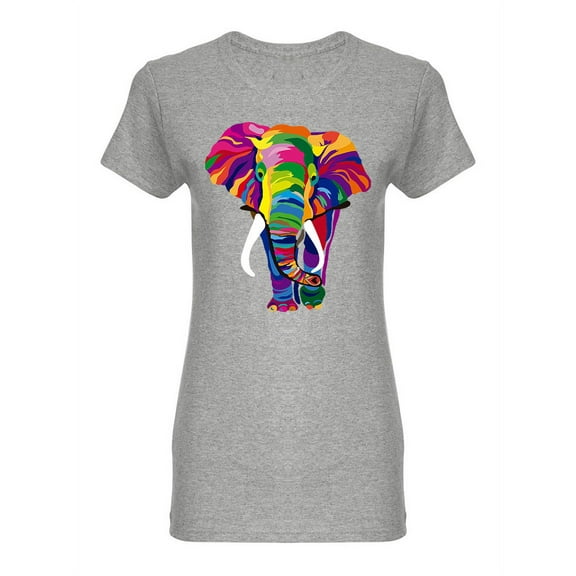 Colorful Elephant Shaped T-Shirt Women -Image by Shutterstock, Female x-Large