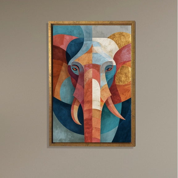 Colorful Elephant Wall Art, Abstract Safari Animal, Modern Jungle Nursery Decor, Geometric Wildlife Art, Vertical Print Poster Decor, Size 24x36 UNFFRAMED F03.1.8l1676