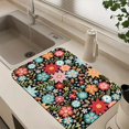 thumbnail image 1 of Colorful Embroidery Flowers Dish Drying Mats Super Absorbent Dish Drainer Rack Pad Non-Slip Drying Mat for Kitchen Counter, 24"x16", 1 of 7